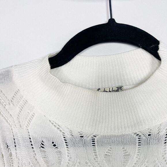 Free People Small S White On Point Bodysuit Sleeveless Knit Ribbed Mock Neck - Picture 8 of 14